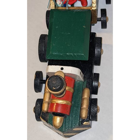 Vintage Wooden Christmas Train Moveable Wheels Detachable Cars Decor Toys Holly - Picture 7 of 10